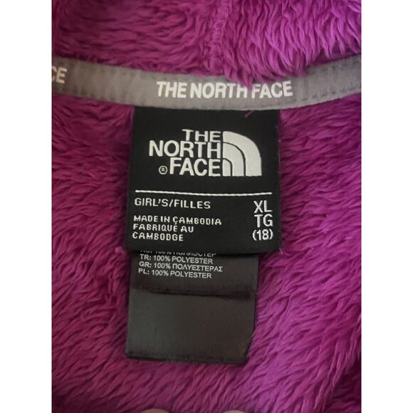 The North Face Oso Full Zip Hooded Jacket Fleece Kids 18 XL Girls Pink Fur Soft - Picture 4 of 8
